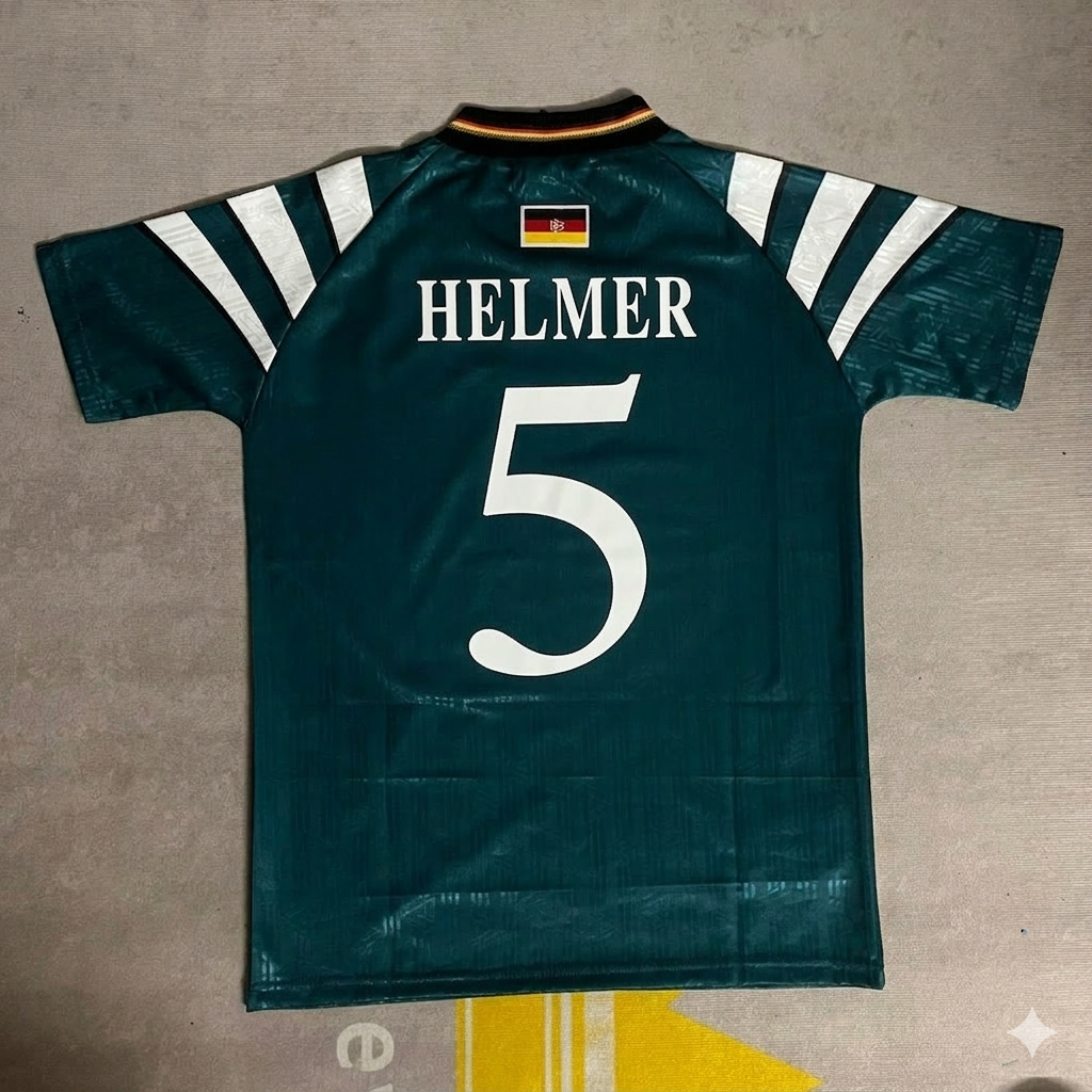 1996 Germany EURO Thomas Helmer Deutschland Retro Football Jersey – Back View