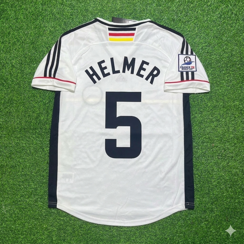 1998 Thomas Helmer Deutschland World Cup Retro Fußballtrikot – Back View