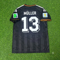 Thomas Müller Germany 2014 World Cup Special Edition Black Retro Football Jersey – Back View