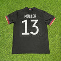 Thomas Müller #13 Germany Black Retro Football Jersey – Back View