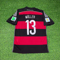 2014 Germany World Cup Thomas Müller Deutschland Brazil Black Red Retro Football Jersey – Back View