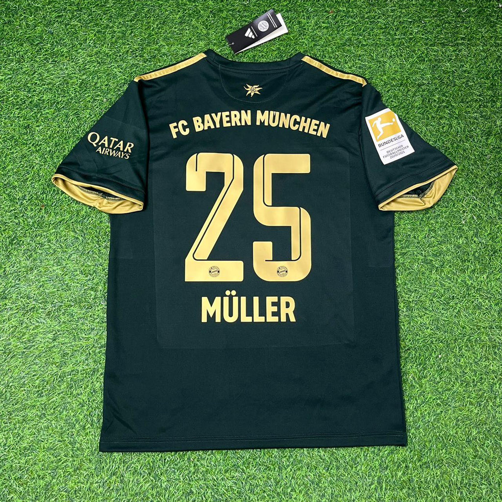 Bayern Munich 2021-2022 Oktoberfest Green Special Edition Football Jersey – Thomas Muller – Back View
