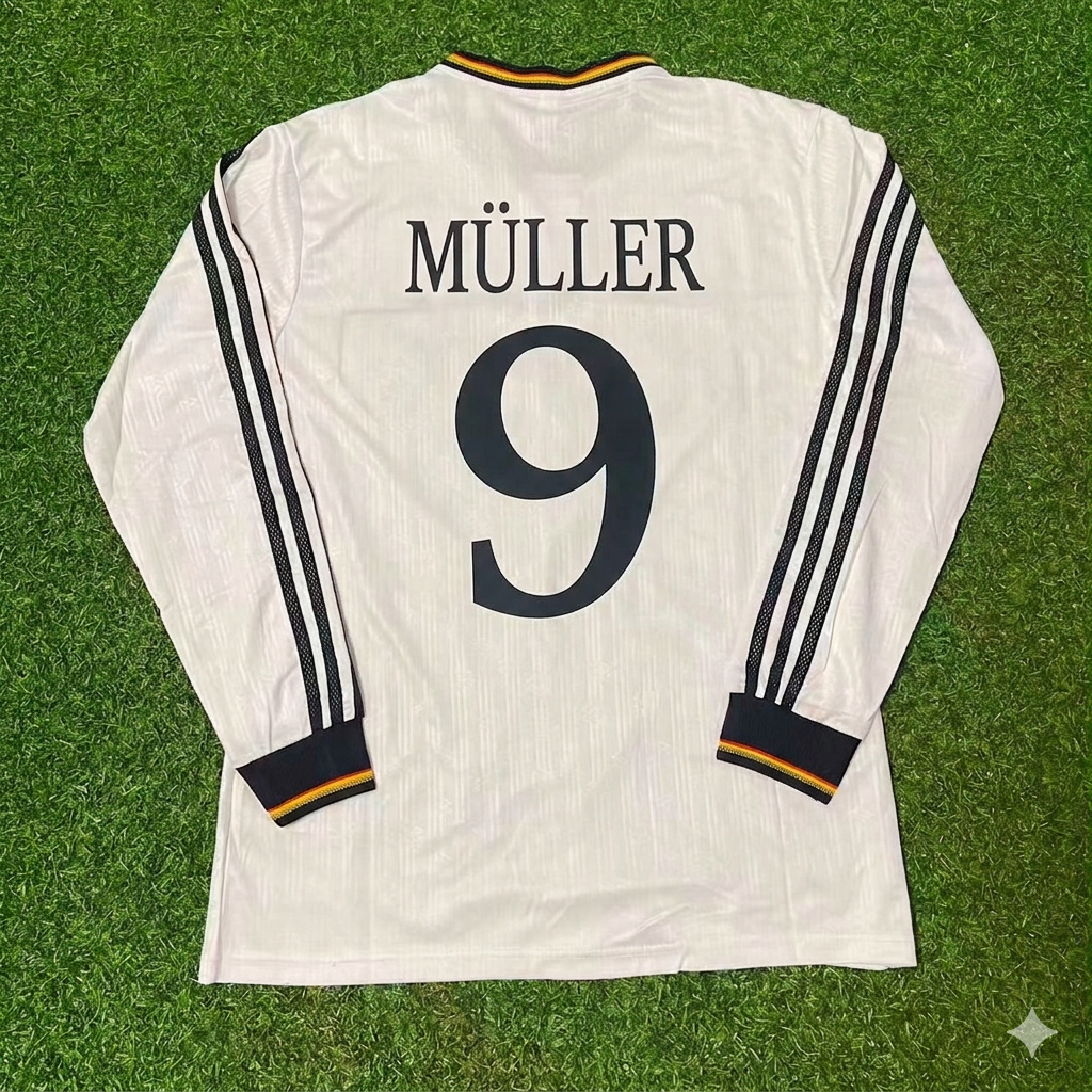 Gerd Müller #9 Germany Long Sleeve Retro Football Jersey Collection – Back View