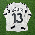 Thomas Müller Germany World Cup Long Sleeve White Retro Football Jersey – Back View