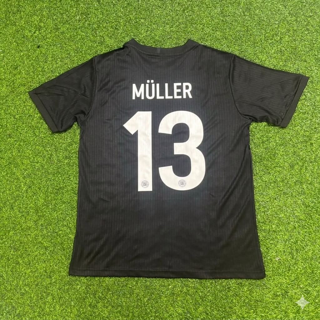 Thomas Müller Germany 125 Years Special Black Football Jersey – Back View
