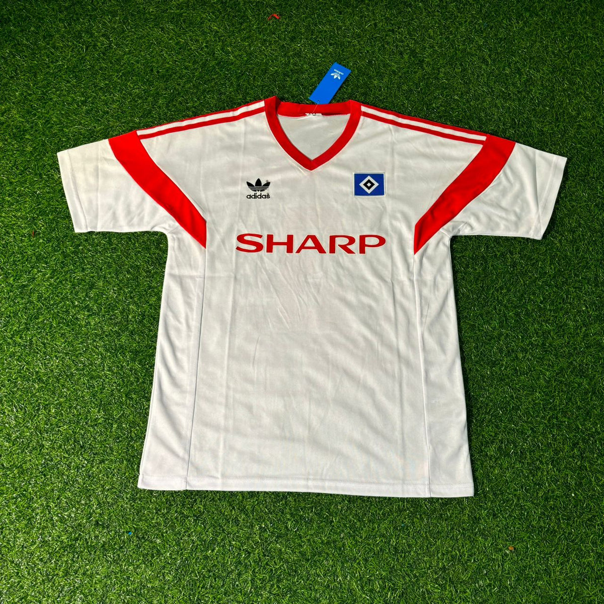 Thomas von Heesen Hamburger SV 1988 Weißes Heimtrikot Retro – Front View