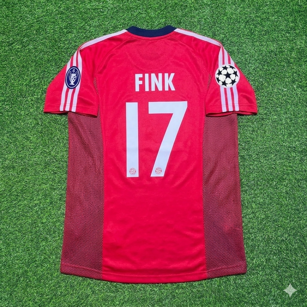 Bayern München 2002/2003 Season Home Red Retro Jersey – Thorsten Fink – Back View