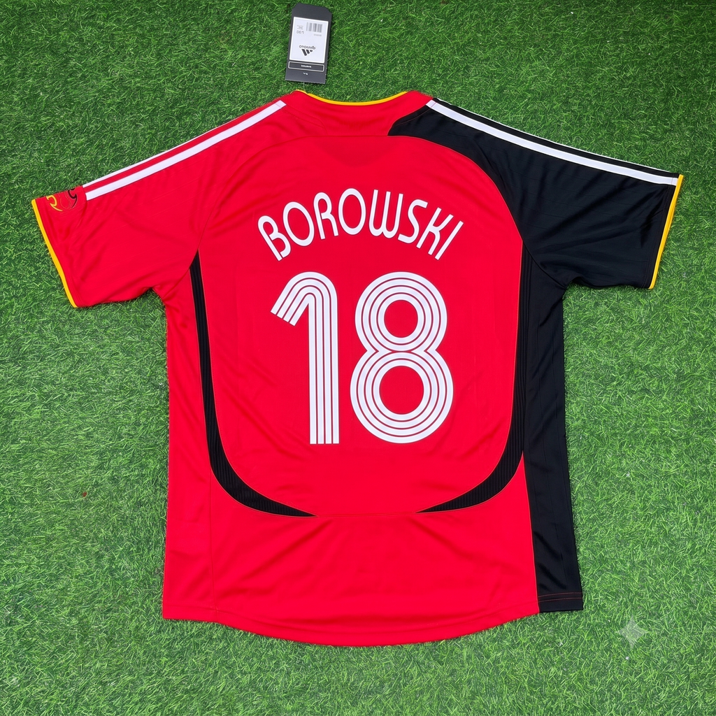 2006 Germany World Cup Tim Borowski Away Red Black Retro Football Jersey – Back View