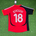 2006 Germany World Cup Tim Borowski Away Red Black Retro Football Jersey – Back View