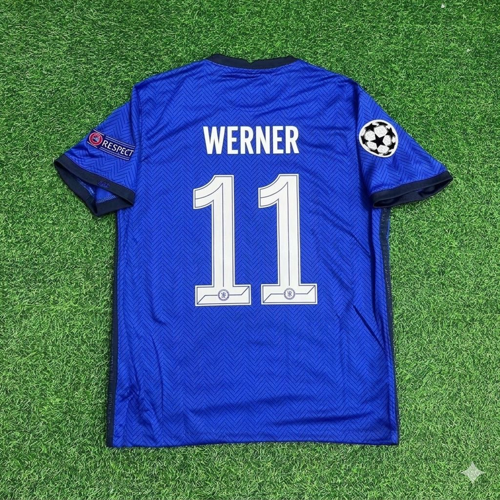 2021 Timo Werner 11- Chelsea Champions League Final Blue Retro Football Jersey Collection – Back View