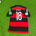 Toni Kroos Germany Deutschland 2014 World Cup Brazil Black Red Retro Jersey – Back View