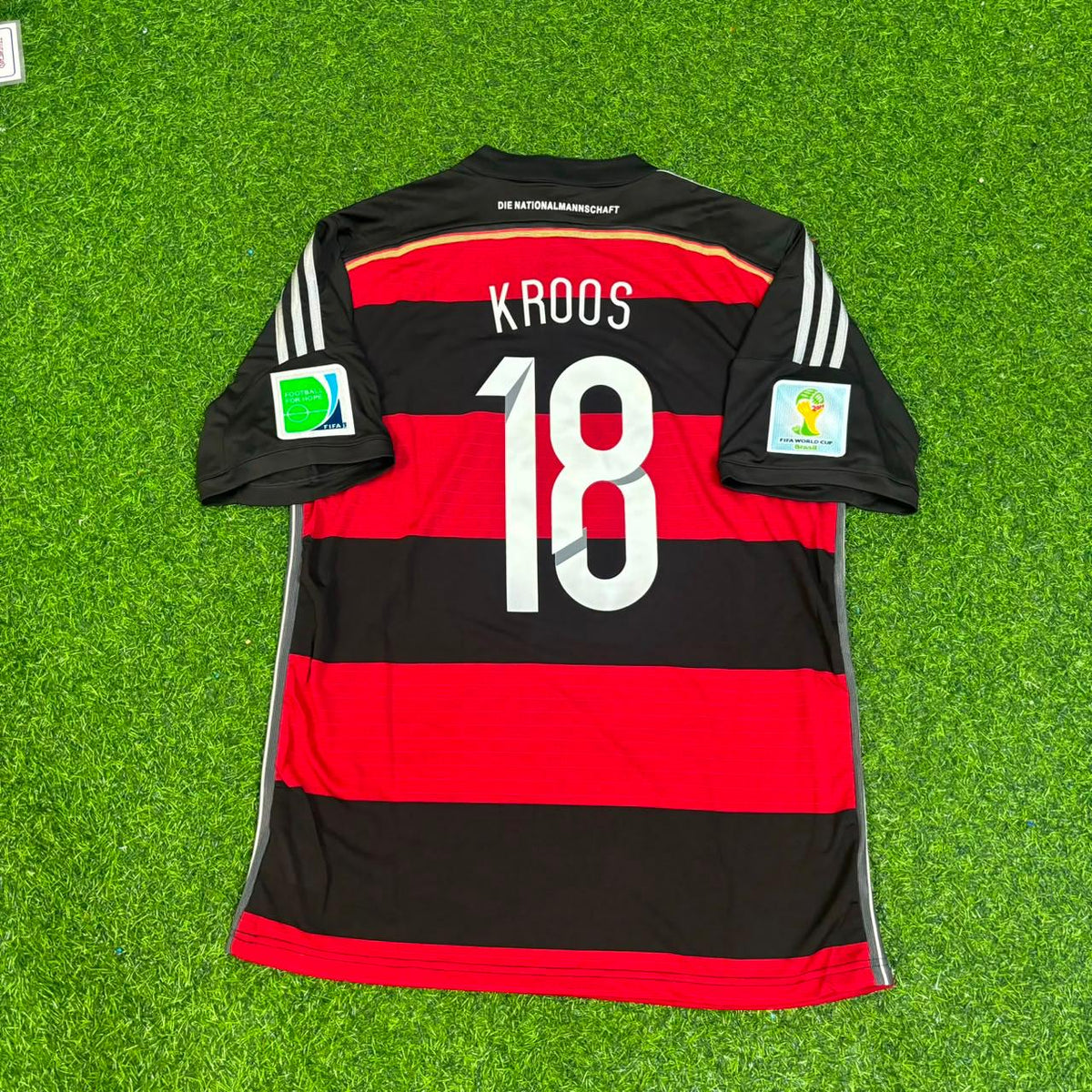 Toni Kroos Germany Deutschland 2014 World Cup Brazil Black Red Retro Jersey – Back View