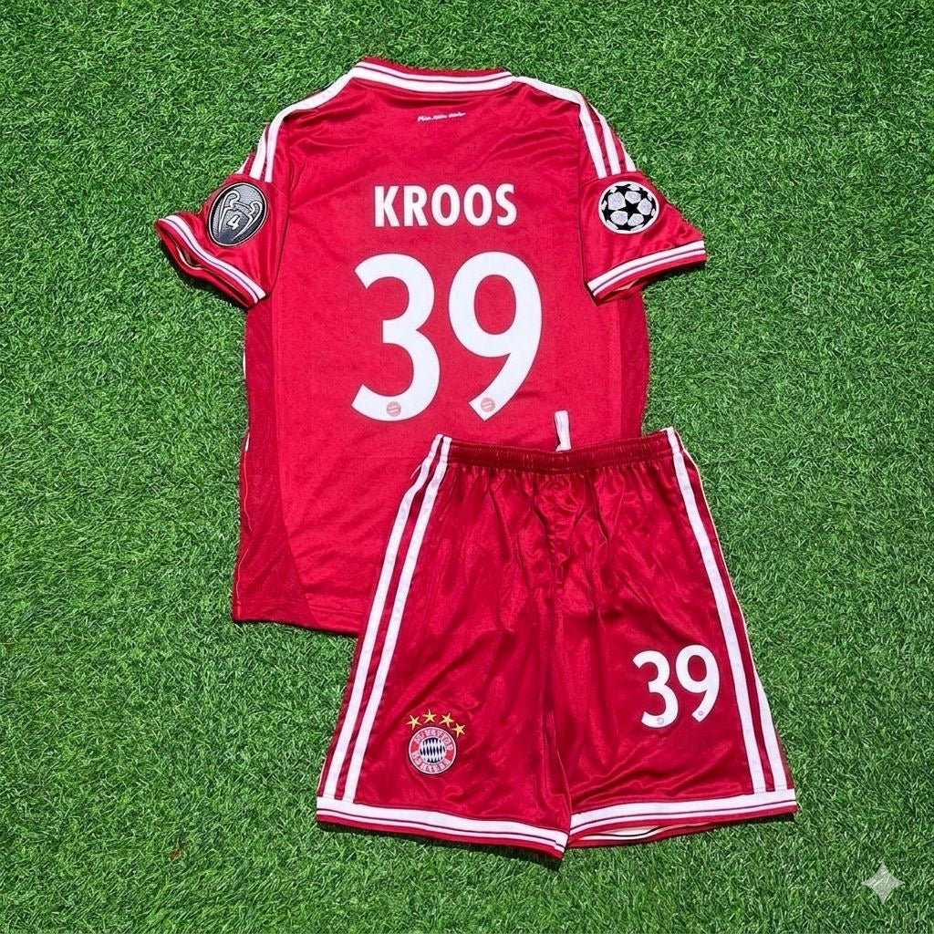 Bayern Munich 2013 Champions League Final Kids Retro Kit – Toni Kroos #39 – Back View