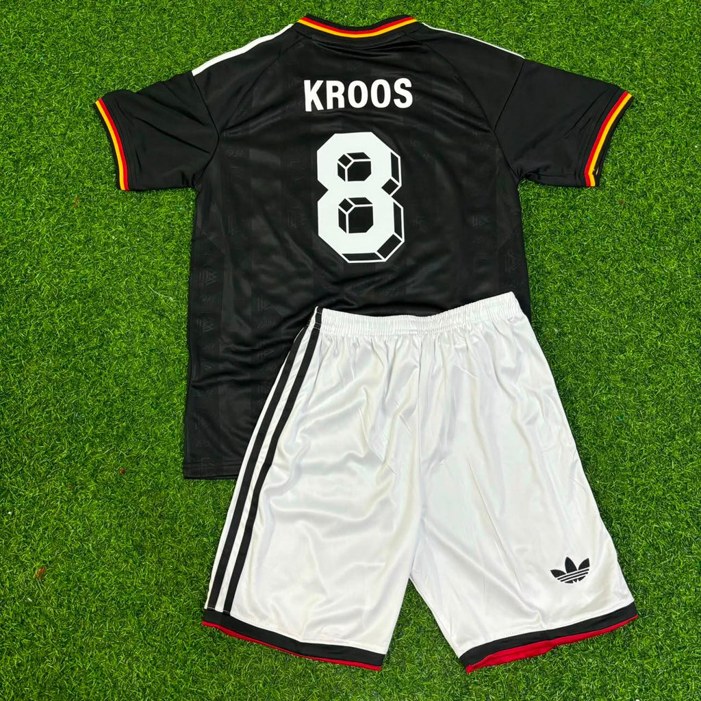 Toni Kroos Germany 2014 World Cup Kids Special Edition Black Retro Football Jersey – Back View