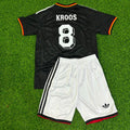 Toni Kroos Germany 2014 World Cup Kids Special Edition Black Retro Football Jersey – Back View