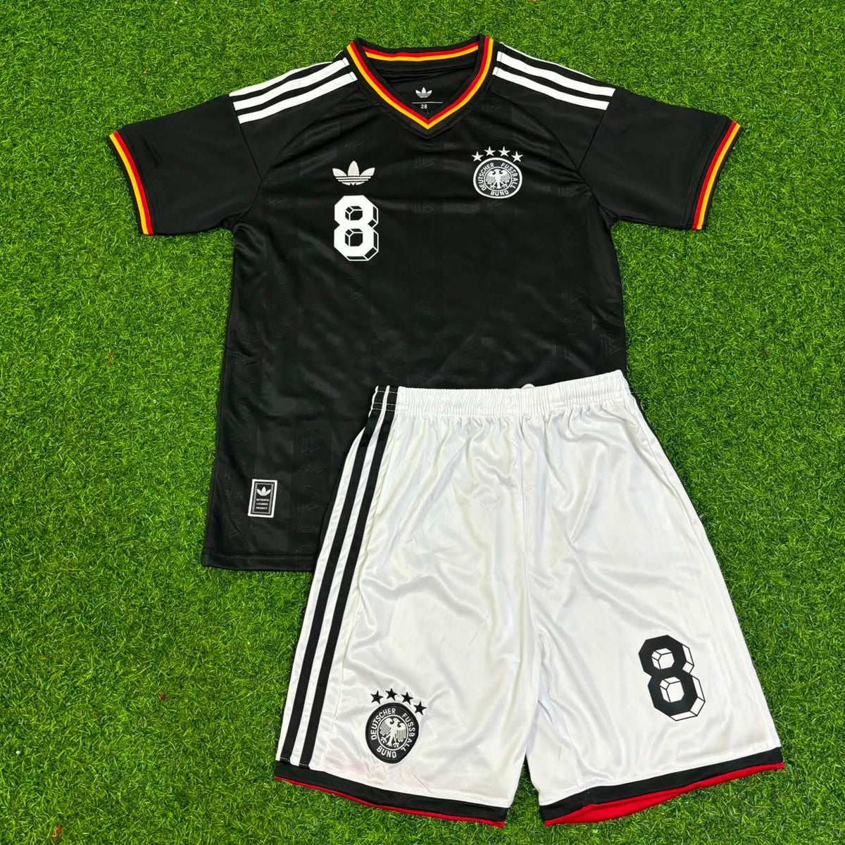 Toni Kroos Germany 2014 World Cup Kids Special Edition Black Retro Football Jersey – Front View