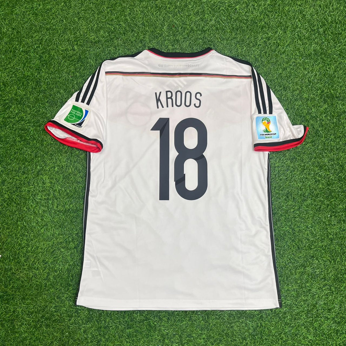 Toni Kroos - Germany Deutschland 2014 World Cup White Retro Kit Jersey – Back View