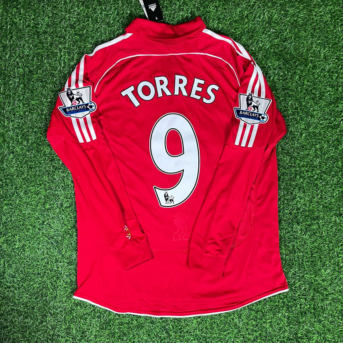 Fernando Torres Liverpool 2007-2008 Red Retro Kit Jersey – Back View