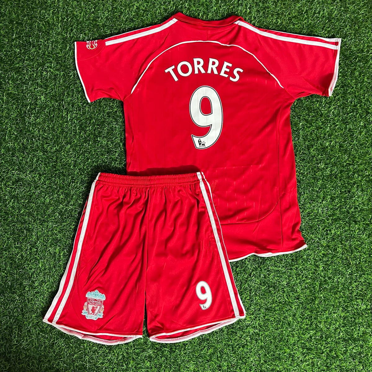 Fernando Torres 9 - Liverpool FC 2007/08 Kids Kit Jersey KinderTrikot Enfant – Back View
