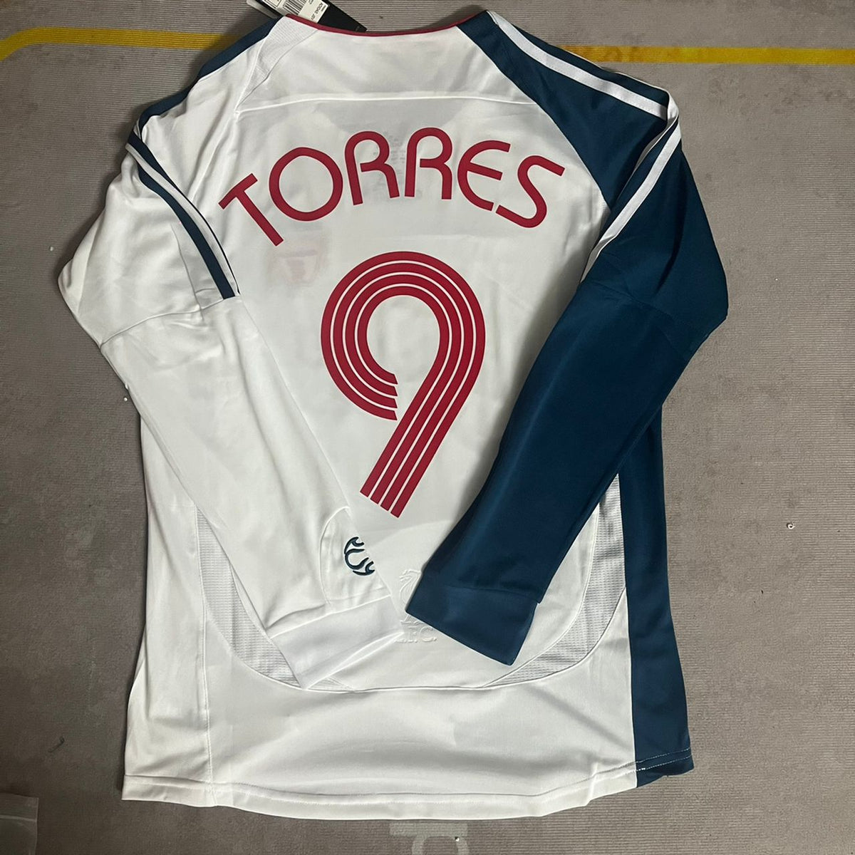 Fernando Torres Liverpool 2007 White Blue Long Sleeve Retro Jersey – 7