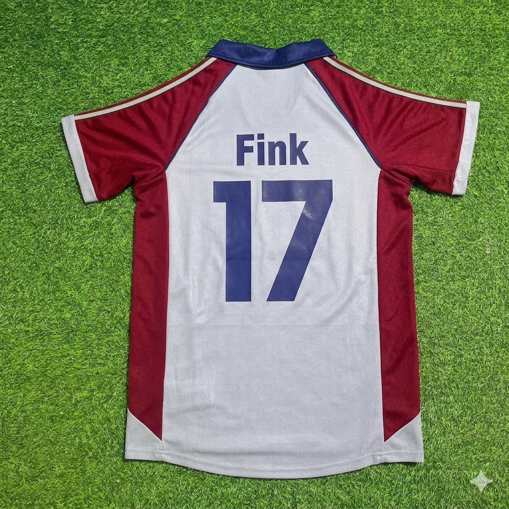 1998/99 Thorsten Fink #17 FC Bayern München Auswärts Retro Fußballtrikot Grau Jersey – Back View