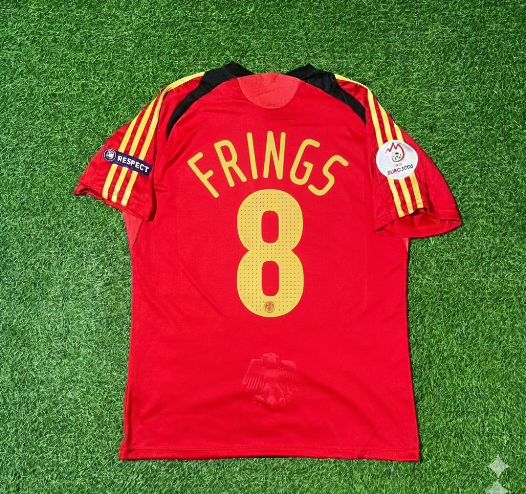 2008 Germany EURO Torsten Frings Away Red Retro Football Jersey – Back View