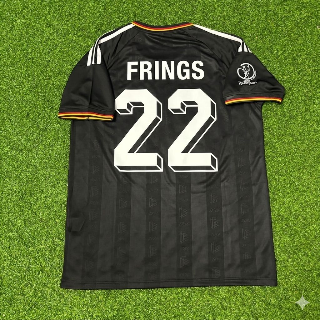 Torsten Frings Germany 2002 World Cup Black Special Retro Football Jersey – Back View