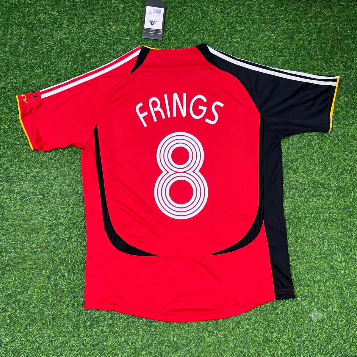 Torsten Frings Germany 2006 World Cup Away Red Black Retro Football Jersey – Back View