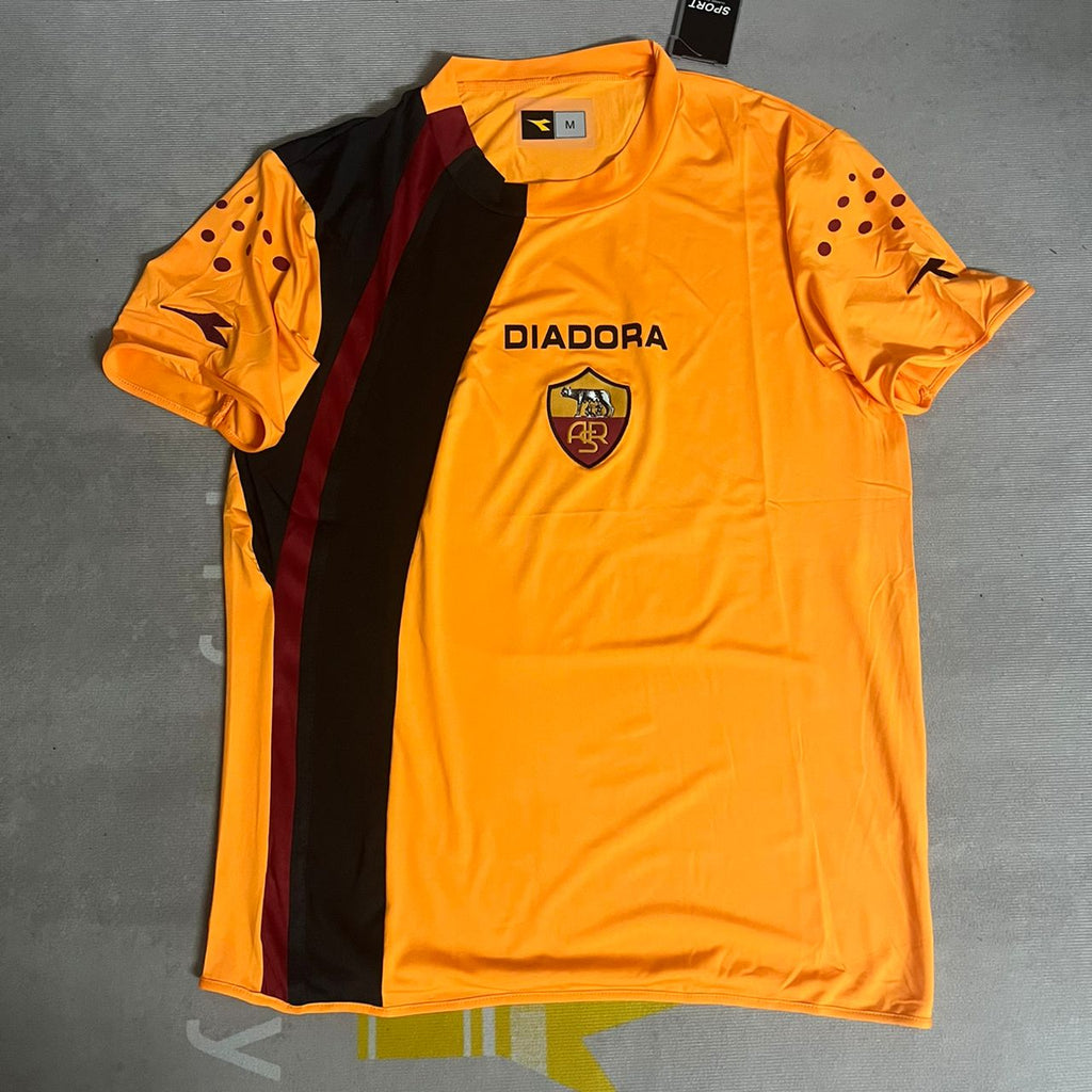 Francesco Totti 2005-2006 Orange Retro Football Jersey – Front View