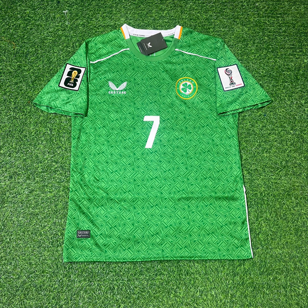 Ireland 2026 World Cup Qualifiers Green New Season Football Jersey – Troy Daniel Parrott – Front View