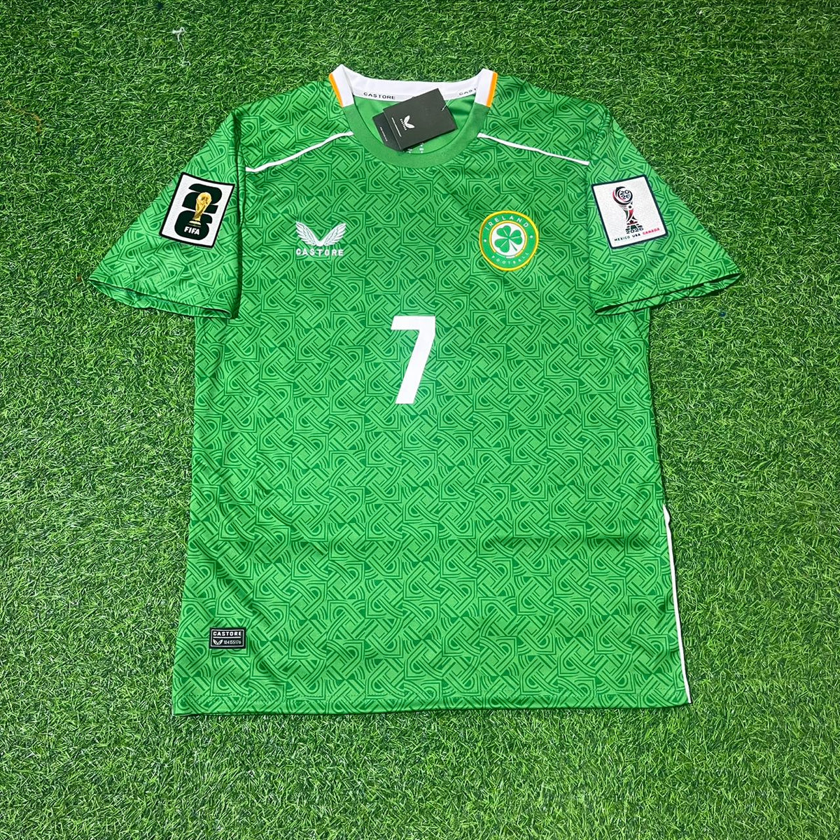 Ireland 2026 World Cup Qualifiers Green New Season Football Jersey – Troy Daniel Parrott – Front View