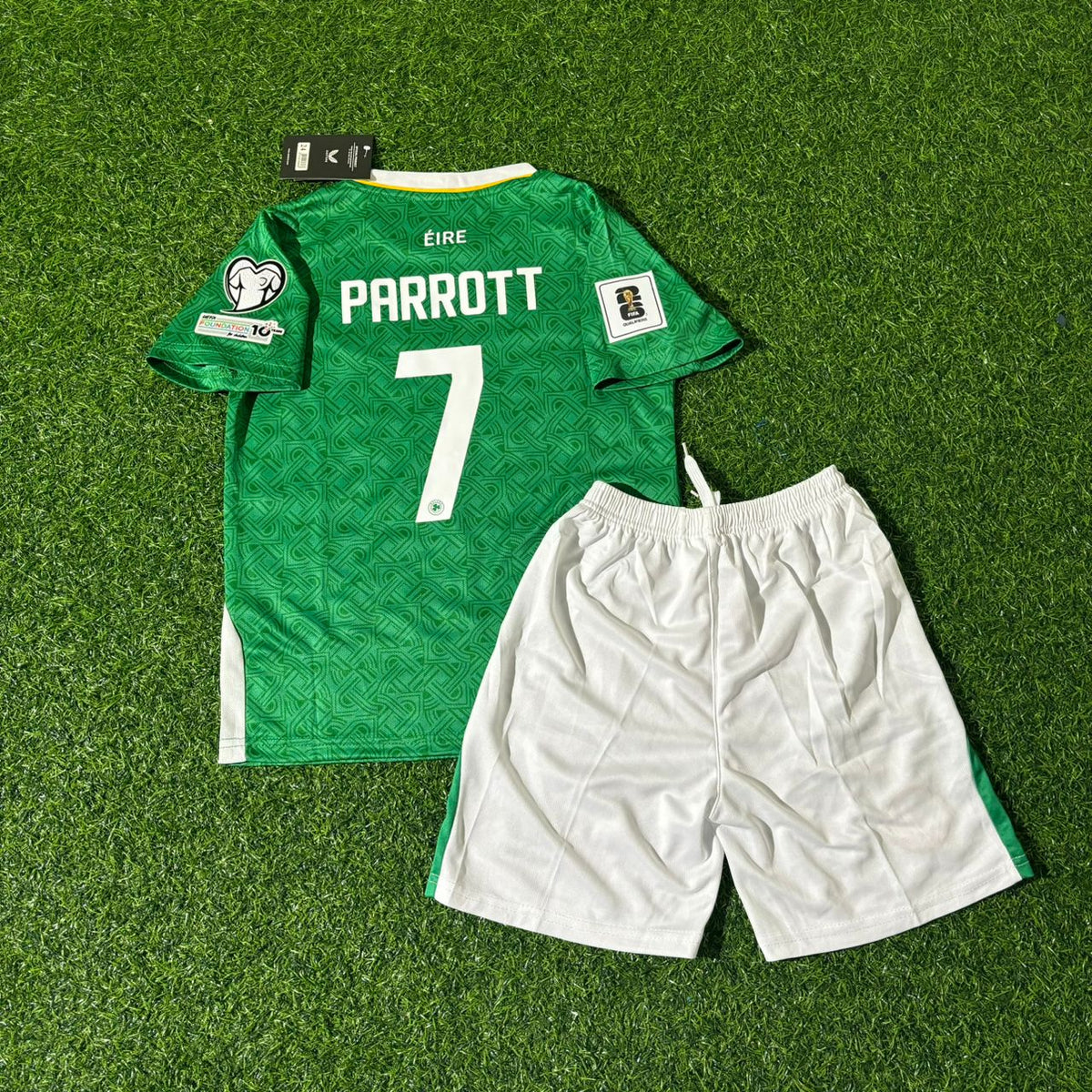 Ireland Éire Green 2026 World Cup Kids Football Jersey – Troy Daniel Parrott – Back View