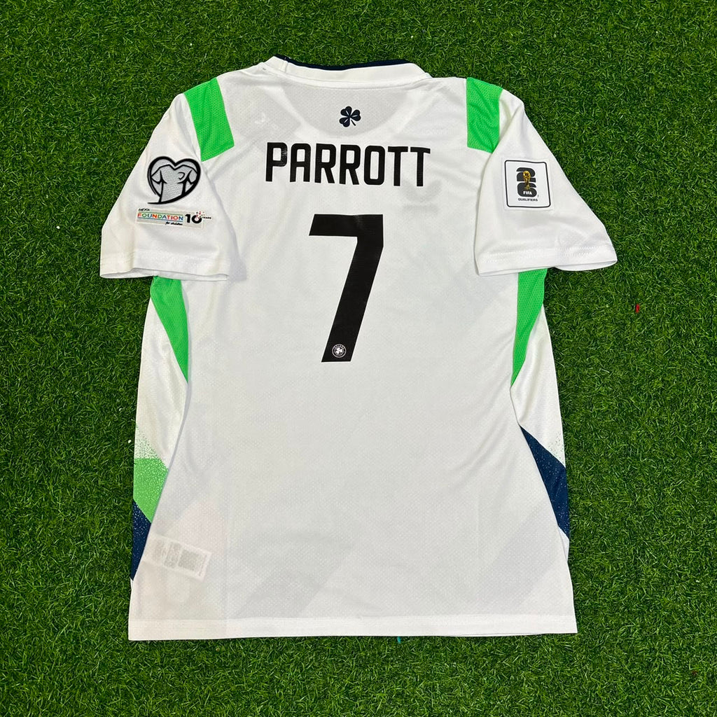 Ireland Kids 2026 Home Green White Football Jersey – Troy Parrott #7 – Detailed View
