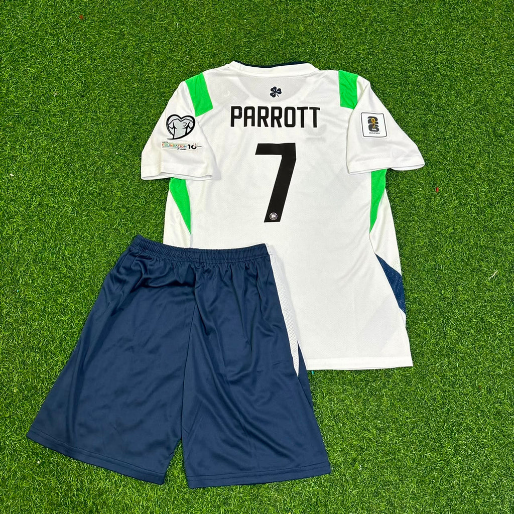 Ireland Kids 2026 Home Green White Football Jersey – Troy Parrott #7 – Back View