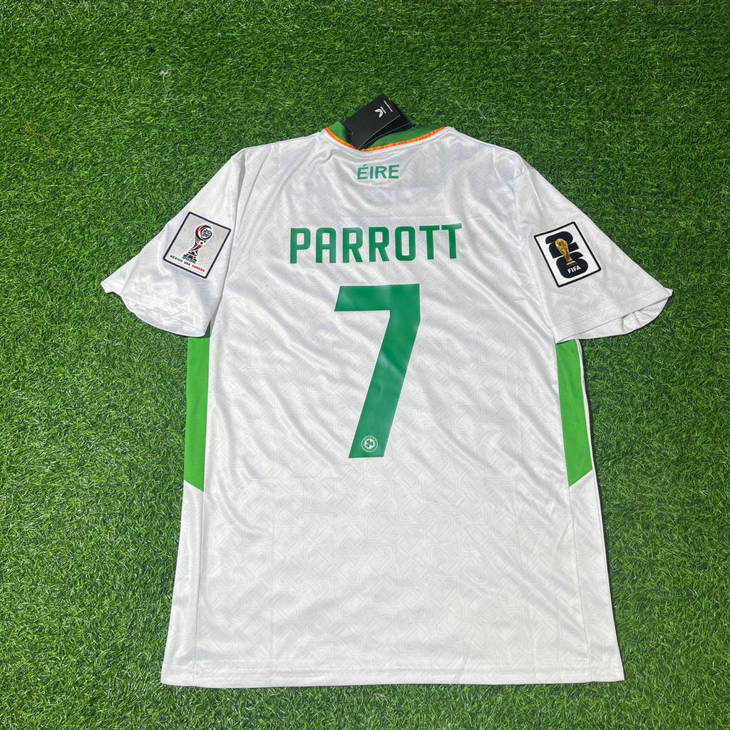 Ireland 2026 World Cup Qualifiers White New Season Football Jersey – Troy Parrott – Back View