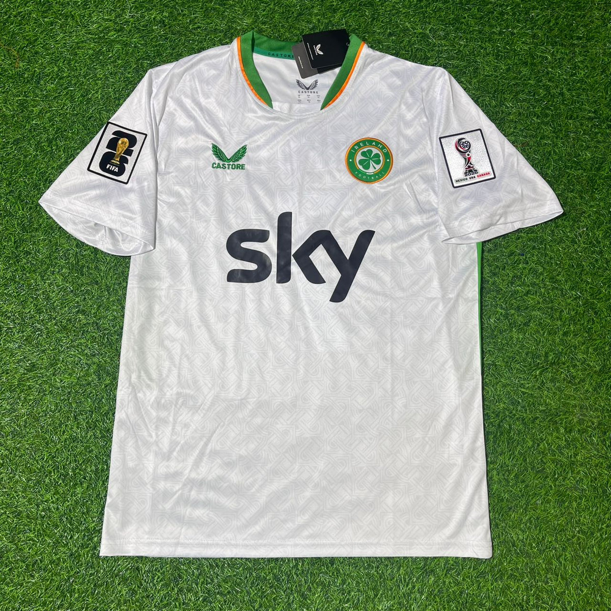 Ireland 2026 World Cup Qualifiers White New Season Football Jersey – Troy Parrott – Front View