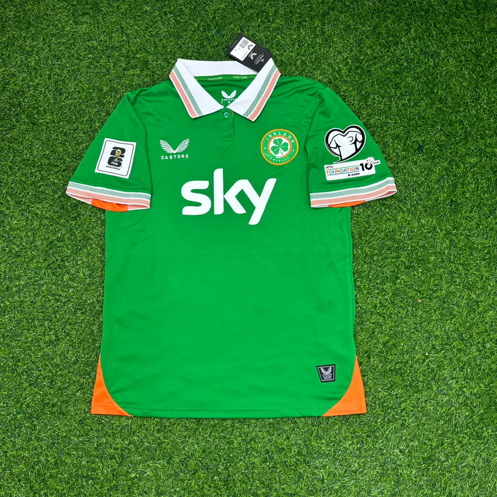 Ireland Eire Green National Team Football Jersey – Troy Parrott – Front View