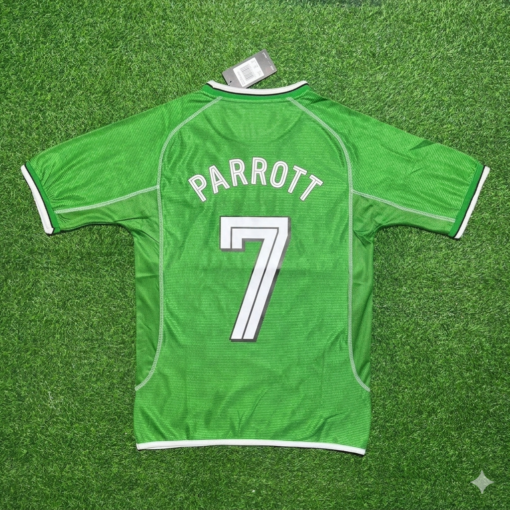 Ireland Retro Green Football Jersey – Troy Parrott – Back View