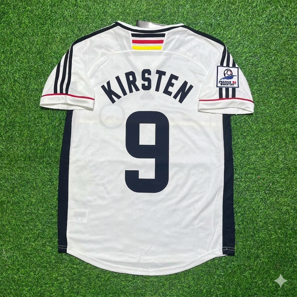 1998 Ulf Kirsten Deutschland World Cup Retro Fußballtrikot – Back View