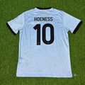 Uli Hoeness Germany 125th Year Special Clear Blue Retro Football Jersey – Back View