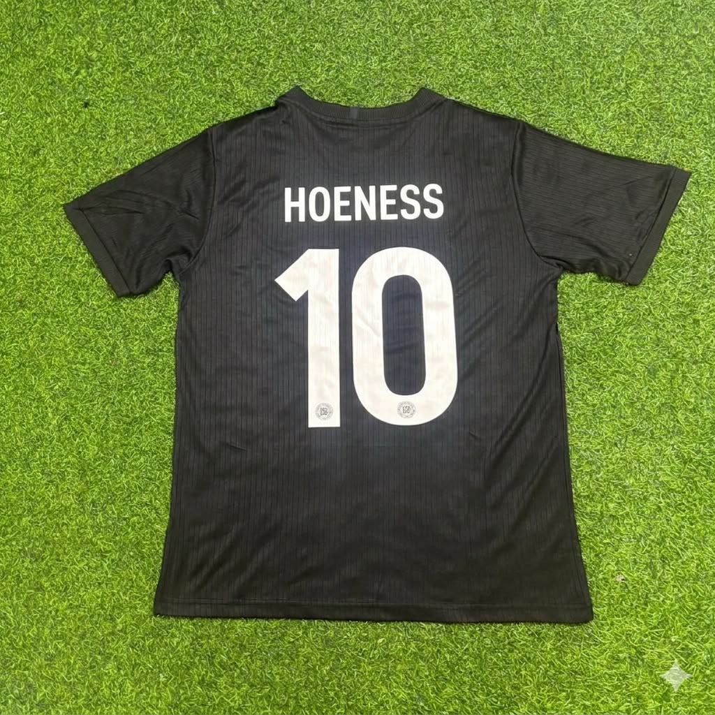 Uli Hoeness Germany 125 Years Special Black Football Jersey – Back View