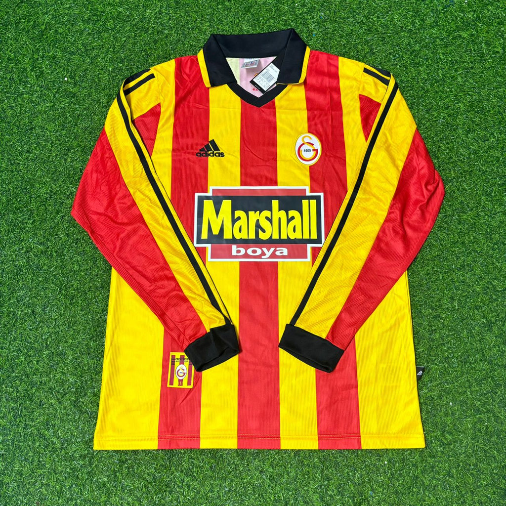 Galatasaray 1999/00 Long Sleeve Retro Football Jersey – Gheorghe Popescu – Front View