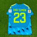 Unai Simon Spain Goalkeeper 2026 World Cup Blue Special Football Jersey – Back View