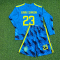 Unai Simon Spain Goalkeeper 2026 World Cup Long Sleeve Kids Blue Special Football Jersey – Back View