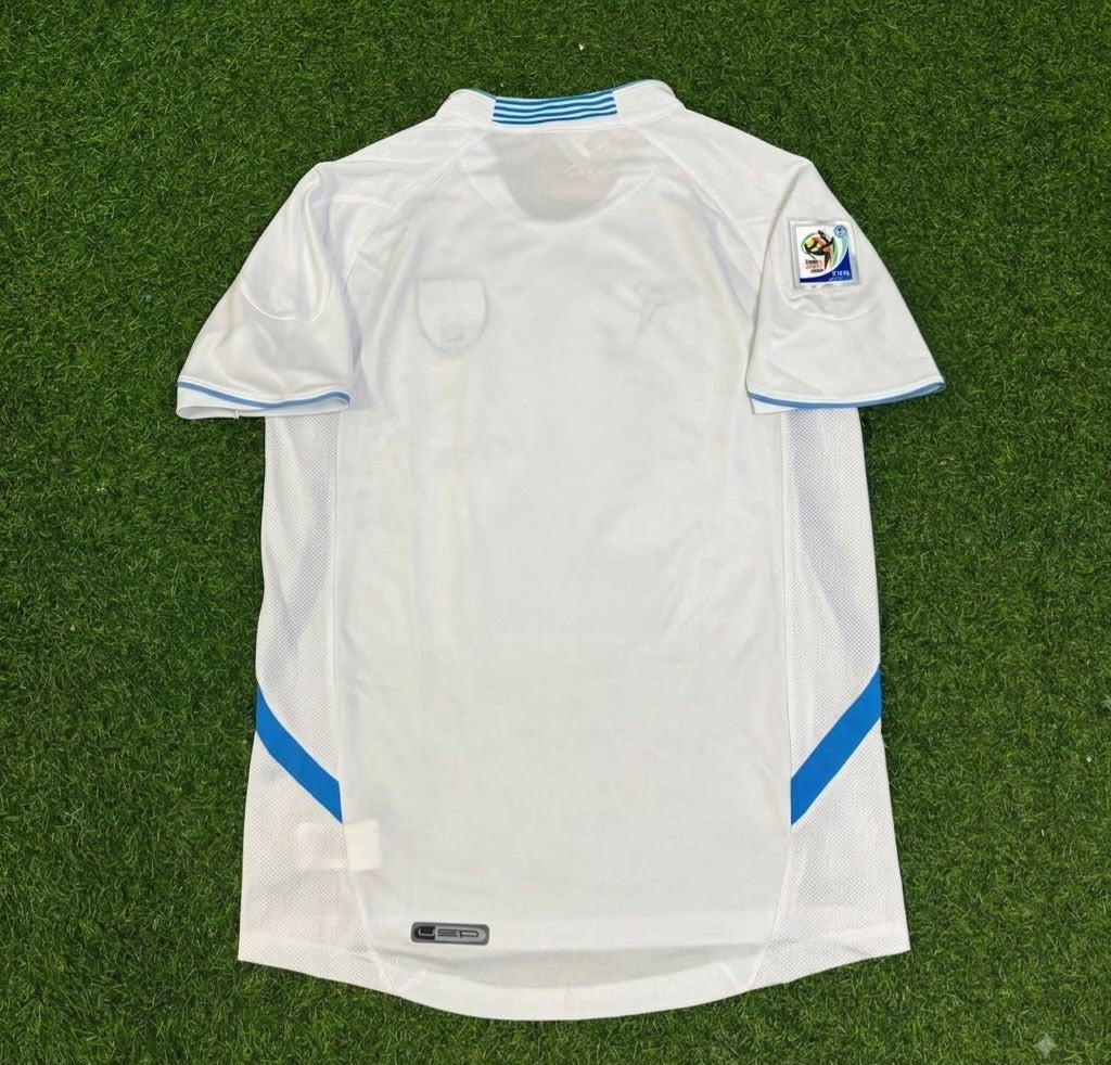 Uruguay 2010 World Cup White Retro Football Jersey – Back View