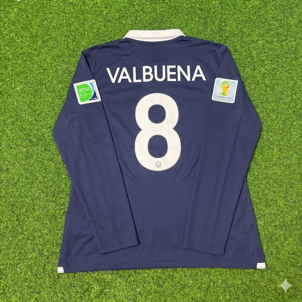 2014 France World Cup Mathieu Valbuena #8 Long Sleeve Football Jersey – Back View