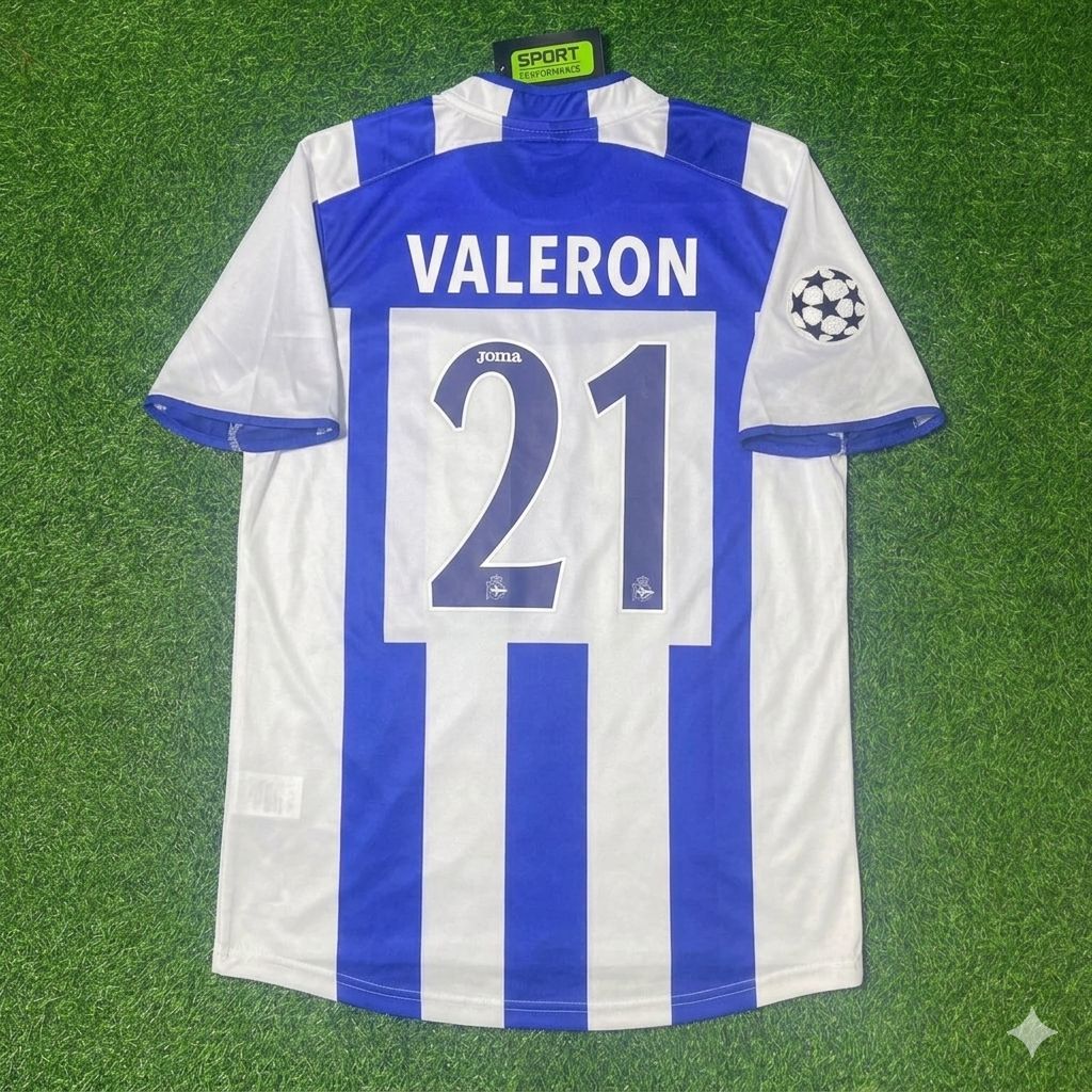 Juan Carlos Valeron Deportivo La Coruna 2003 2004 Retro Jersey – Back View