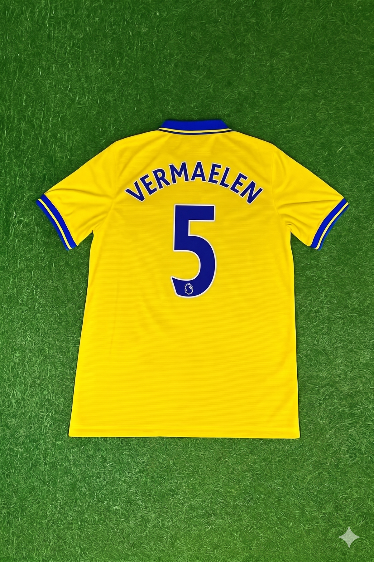 2013/14 Thomas Vermaelen Arsenal Yellow Retro Football Jersey – Back View