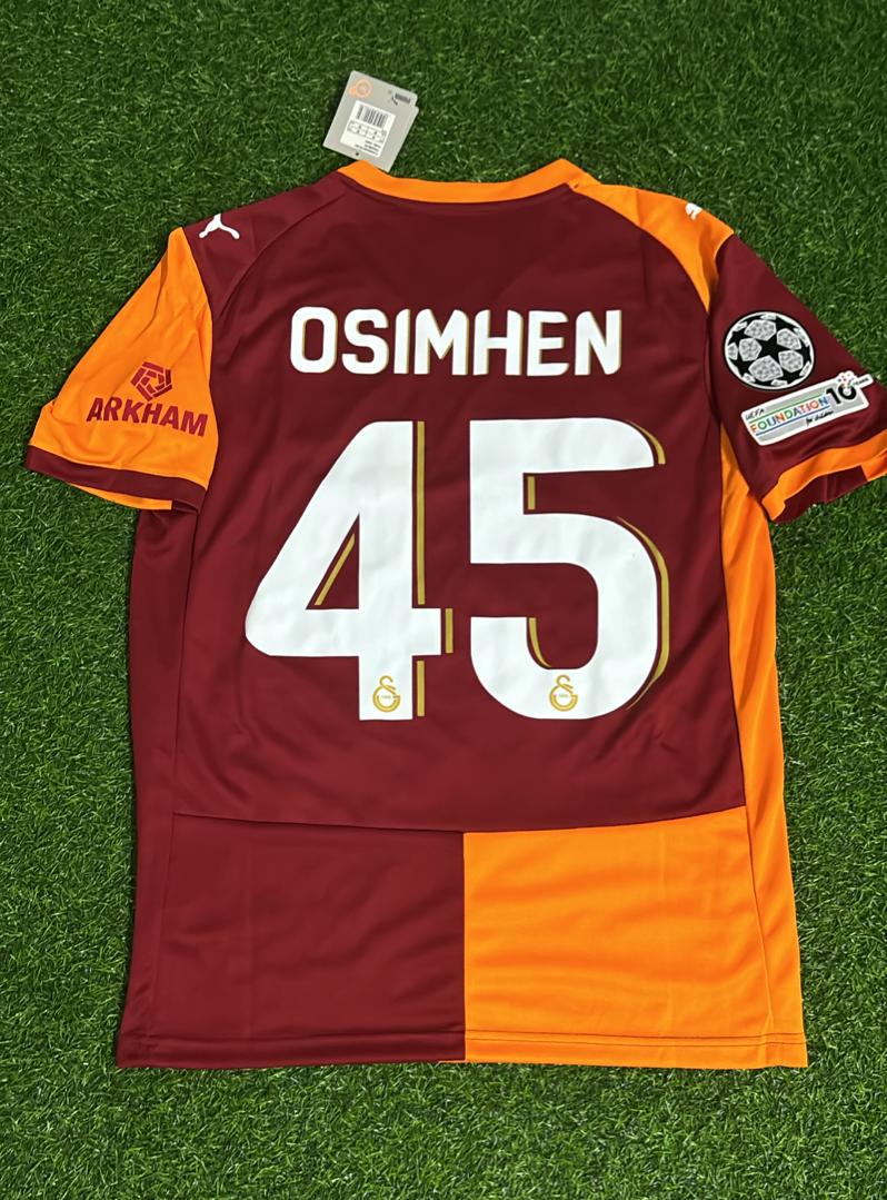 Victor Osimhen Galatasaray 2026 Champions League Home New Season Football Jersey – Back View