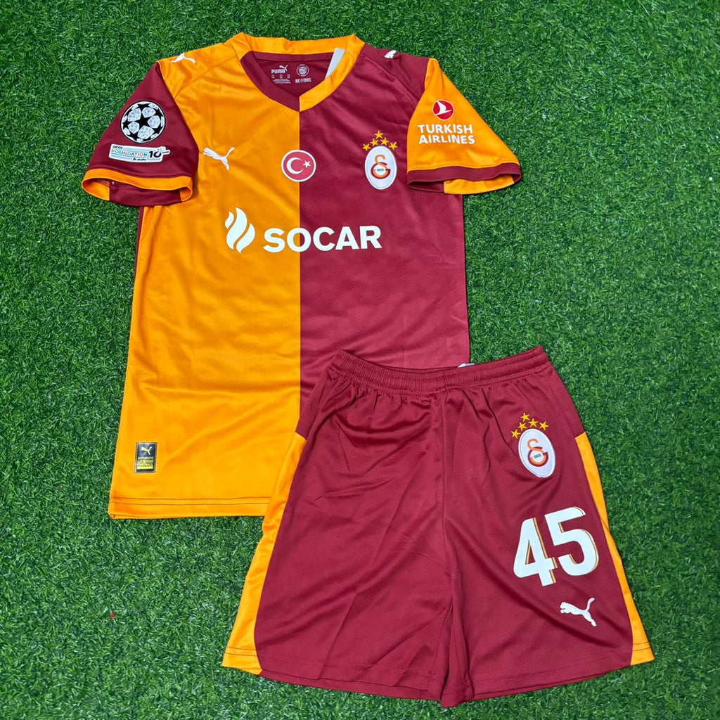 Galatasaray Kids 2026 Champions League Home New Season Football Jersey – Victor Osimhen – Front View